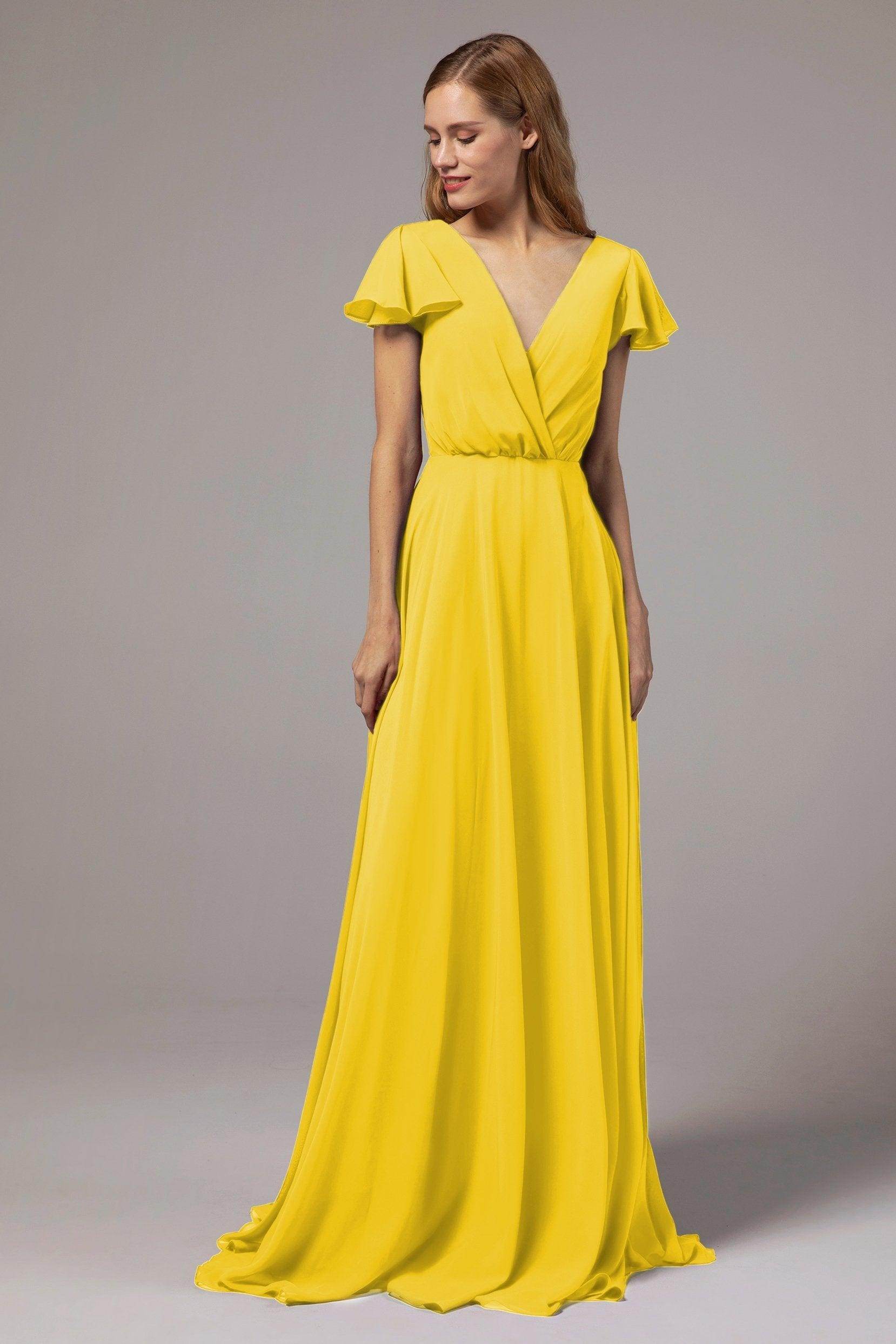 A-Line Floor Length Chiffon Bridesmaid Dress CB0410 - COCOMELODY